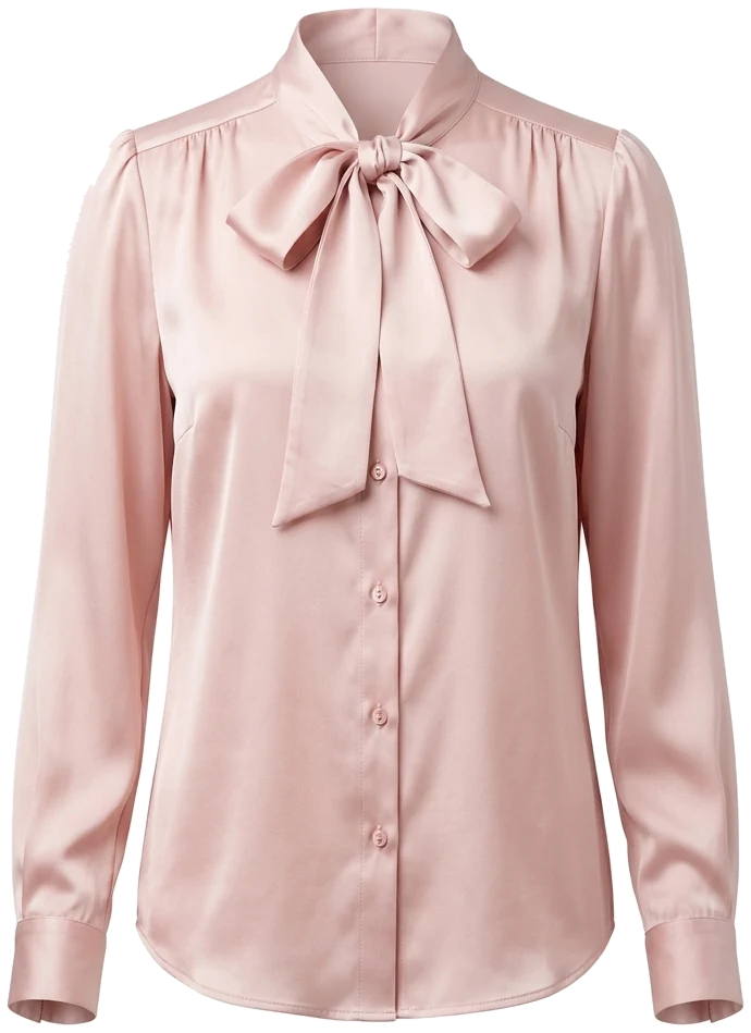 Pink bow blouse